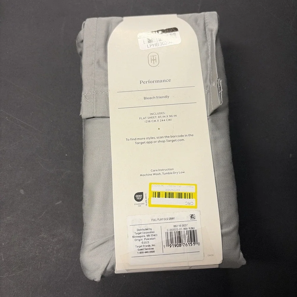 Full 400 Thread Count Performance Flat Sheet Gray - Threshold: Cotton 20521